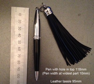 Pen and leather tassel we need to source copy